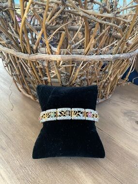 Ross-Simons Gold Tone and Gemstone Filigree Bracelet